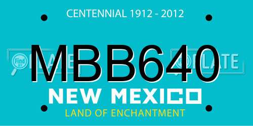 MBB640 New Mexico License Plate