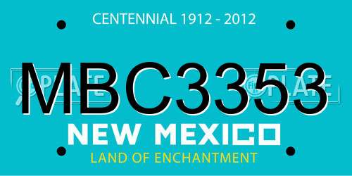 MBC3353 New Mexico License Plate
