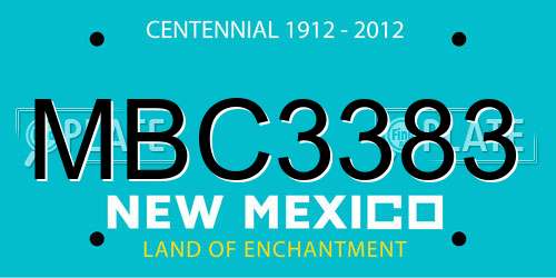 MBC3383 New Mexico License Plate