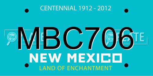 MBC706 New Mexico License Plate