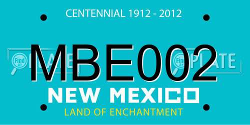 MBE002 New Mexico License Plate