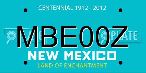 MBE00Z New Mexico License Plate
