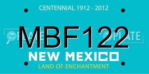 MBF122 New Mexico License Plate