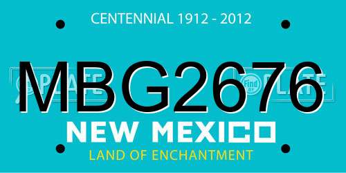 MBG2676 New Mexico License Plate