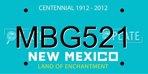 MBG521 New Mexico License Plate