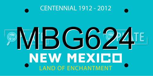 MBG624 New Mexico License Plate