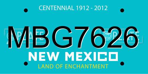 MBG7626 New Mexico License Plate
