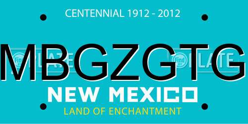 MBGZGTG New Mexico License Plate