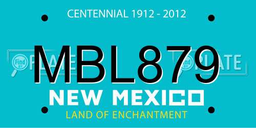 MBL879 New Mexico License Plate
