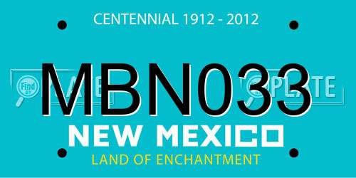 MBN033 New Mexico License Plate