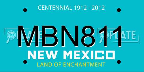 MBN811 New Mexico License Plate