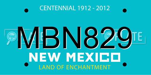 MBN829 New Mexico License Plate