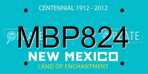 MBP824 New Mexico License Plate