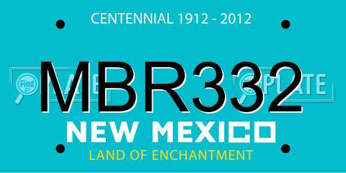MBR332 New Mexico License Plate