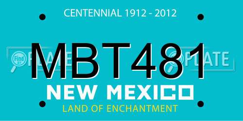 MBT481 New Mexico License Plate