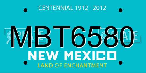 MBT6580 New Mexico License Plate