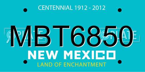 MBT6850 New Mexico License Plate