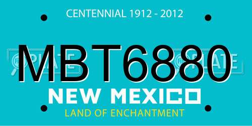 MBT6880 New Mexico License Plate