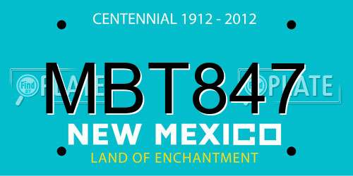 MBT847 New Mexico License Plate