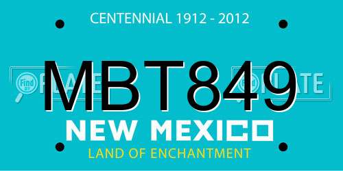 MBT849 New Mexico License Plate