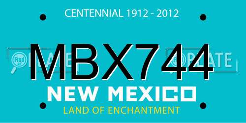 MBX744 New Mexico License Plate