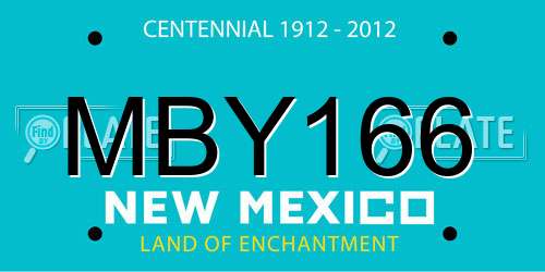 MBY166 New Mexico License Plate