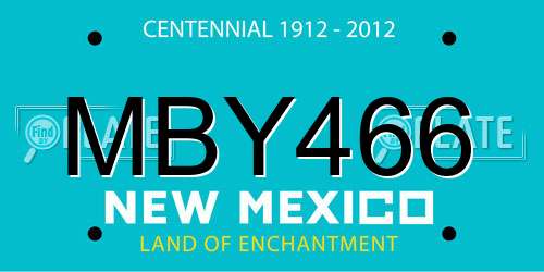 MBY466 New Mexico License Plate