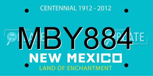 MBY884 New Mexico License Plate