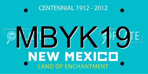 MBYK19 New Mexico License Plate