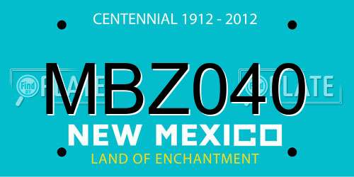 MBZ040 New Mexico License Plate