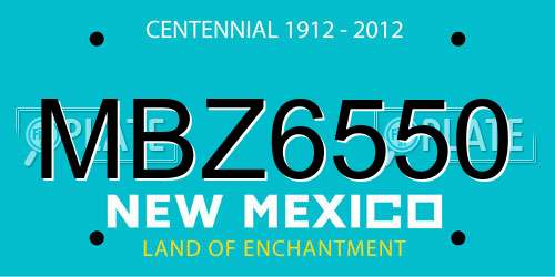MBZ6550 New Mexico License Plate
