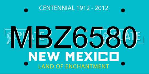 MBZ6580 New Mexico License Plate