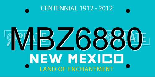 MBZ6880 New Mexico License Plate
