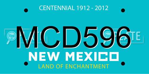MCD596 New Mexico License Plate