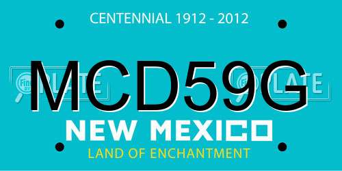 MCD59G New Mexico License Plate