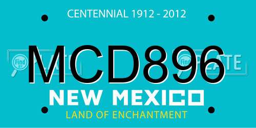 MCD896 New Mexico License Plate