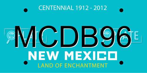 MCDB96 New Mexico License Plate