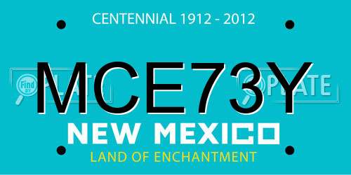 MCE73Y New Mexico License Plate