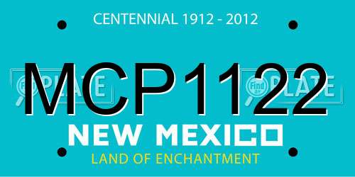 MCP1122 New Mexico License Plate