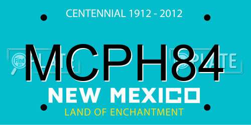 MCPH84 New Mexico License Plate