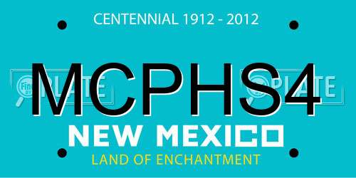 MCPHS4 New Mexico License Plate