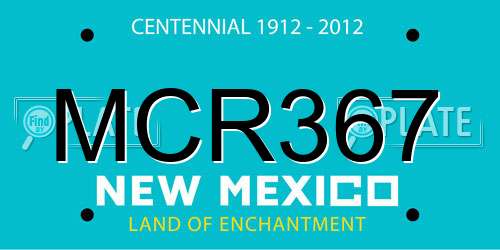 MCR367 New Mexico License Plate