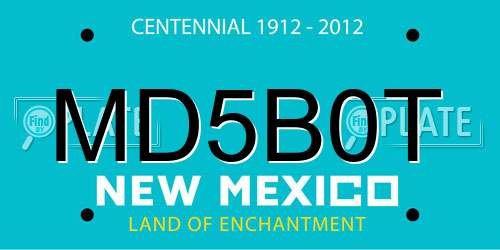MD5B0T New Mexico License Plate