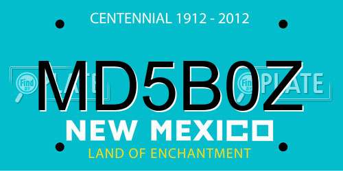 MD5B0Z New Mexico License Plate