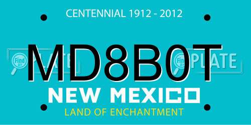 MD8B0T New Mexico License Plate