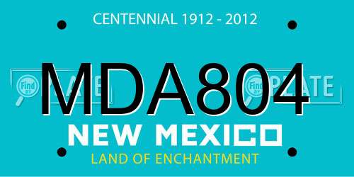 MDA804 New Mexico License Plate