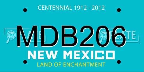 MDB206 New Mexico License Plate