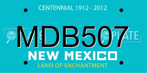 MDB507 New Mexico License Plate