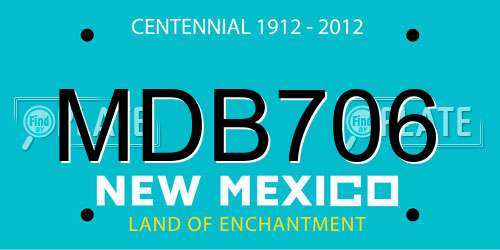 MDB706 New Mexico License Plate