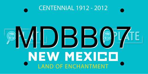 MDBB07 New Mexico License Plate